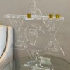 ⁦חנוכיית פרספקס זכוכית אקרילית מגן דוד שקופה⁩ – תמונה ⁦2⁩